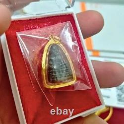 Luang Pu Thuat Thai Buddha Amulet Solid Gold 75% Frame Waterproof Lucky Fashion