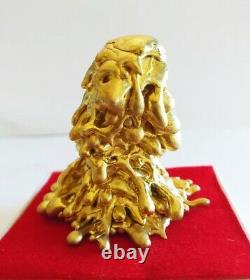 Magic Leklai Thongplalai Gold Amulet Buddha Thai Arjarn Lamyur Rare Protection
