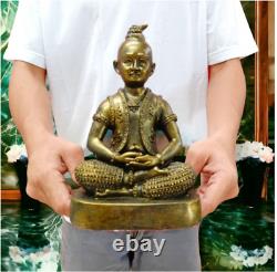 Magic Talisman Kuman Thong Statue Metal Lp Kruba Duangdee Thai Buddha Amulet