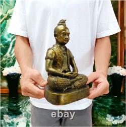 Magic Talisman Kuman Thong Statue Metal Lp Kruba Duangdee Thai Buddha Amulet