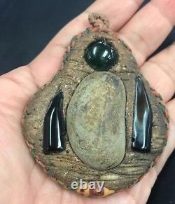 Magic Talisman Thai Amulet Crafts Suriyan Fetish Pendent Skull Leklai Buddha