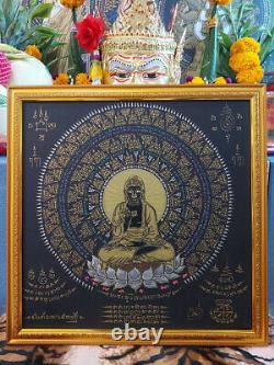 Magic Yant Cloth Big Buddha AJ Amon Thai Amulet Power Luck Fortune Wealth Y23