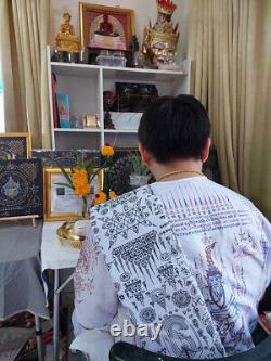 Magic Yant Cloth Big Buddha AJ Amon Thai Amulet Power Luck Fortune Wealth Y23