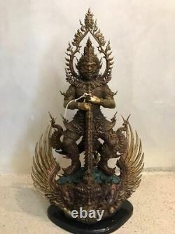 Magnificent Brass Statues Giant Deity Thao wessuwan Thai Buddha Amulet Rich