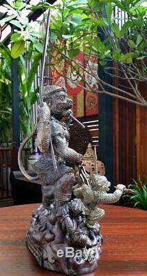 Magnificent Bronze Statue Hanuman LP FOO Thai Buddha Amulet Success Victory Rich