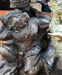 Magnificent Bronze Statue Hanuman LP FOO Thai Buddha Amulet Success Victory Rich