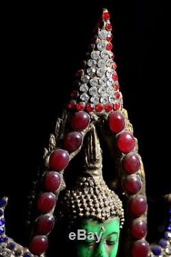 Magnificent Rama V Style Jewel Encrusted Thai Chinarat Buddha 34 cm Tall