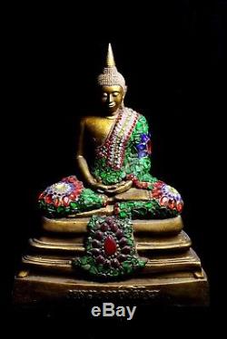 Magnificent Rama V Style Jewel Encrusted Thai Sathorn Buddha 32 cm Tall