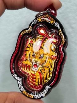 Medal Gold Tiger Royal King Lp Chanai Thai Buddha Amulet Water Proof Case