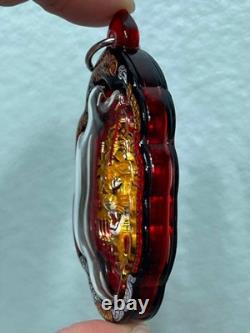 Medal Gold Tiger Royal King Lp Chanai Thai Buddha Amulet Water Proof Case