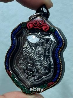 Medal Tiger King Wing Flying V. 2 Lp Chanai Thai Buddha Amulet Water Proof Case