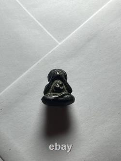 Mini Phra Pidta Thai Buddha Amulet Yantra Back Small Black Tone