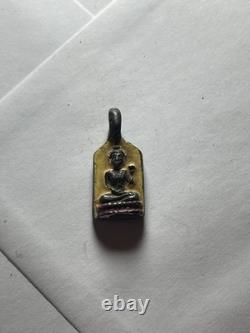 Mini Thai Buddha Amulet Pendant Gold Tone Small Vintage