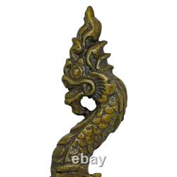 Naga Nagini Serpent Water Deity Buddha Yant Thai Amulet Brass Knife Meed Mor