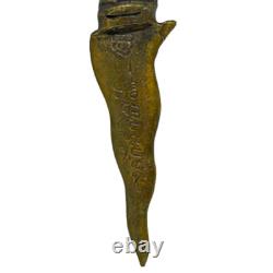 Naga Nagini Serpent Water Deity Buddha Yant Thai Amulet Brass Knife Meed Mor
