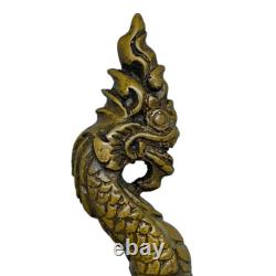 Naga Nagini Serpent Water Deity Buddha Yant Thai Amulet Brass Knife Meed Mor