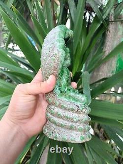 Naga Prok Buddha statue, Thai amulet made from clay, old antique #1