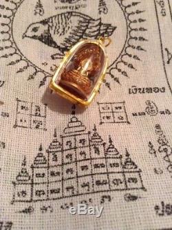Naga Snake Mahapokasap Thai Amulet Buddha Rose Gold/gold Pendant 18K gold Case