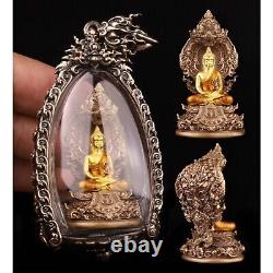 Naka Covering Buddha Gold Color Phra Wimuttisuk Tewanakarach Thai Amulet Pendant