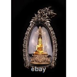 Naka Covering Buddha Gold Color Phra Wimuttisuk Tewanakarach Thai Amulet Pendant