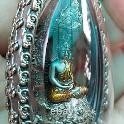 Naka Covering Buddha White Bronze Color Phra Wimuttisuk Tewanakarach Thai Amulet