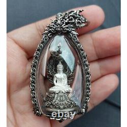 Naka Covering White Gold Buddha Phra Wimuttisuk Tewanakarach Thai Amulet Pendant