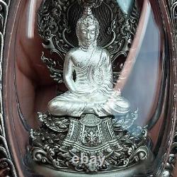 Naka Covering White Gold Buddha Phra Wimuttisuk Tewanakarach Thai Amulet Pendant