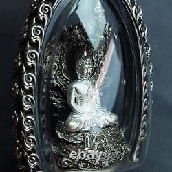 Naka Covering White Gold Buddha Phra Wimuttisuk Tewanakarach Thai Amulet Pendant