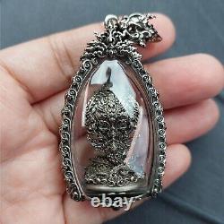 Naka Covering White Gold Buddha Phra Wimuttisuk Tewanakarach Thai Amulet Pendant