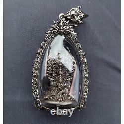 Naka Covering White Gold Buddha Phra Wimuttisuk Tewanakarach Thai Amulet Pendant