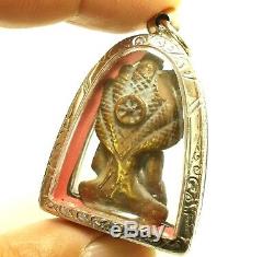 Nakprok Thai Antique Amulet Naga Snake Strong Protection Buddha Miracle Pendant