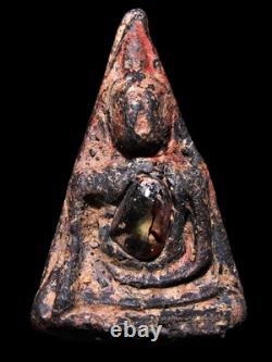 Nang Phaya Embedded Black Silky Iron-Hair Gem Kaeo Khon Lek Thai Buddha Pendant