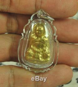 Natural Gold LEKLAI Thong pla lai became Phra Lp Somporn YAI Thai Buddha Amulet
