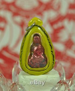 Natural Red Pure Sun LEKLAI SURIYAN RACHA Lp Tuad Top Thai Buddha Amulet Genuine