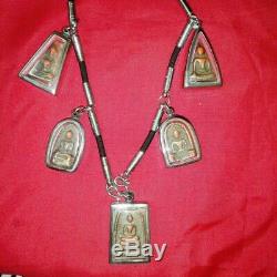 Necklace Buddha 5 Benjapakee Phra Somdej Magic Thai Amulet Charm Rare Real Old