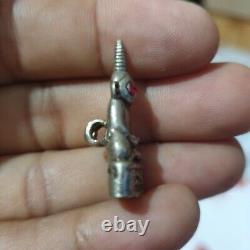 Ngang Ta Daeng (Red Eye), silver, LP Rit Wat Chonprathan Rajdamri Thai Amulet Old