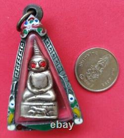 Ngang Ta Daeng (Red Eye), silver, LP Rit Wat Chonprathan Rajdamri Thai Amulet Old