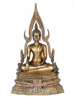Old 9 Lap Geniune 1954 Buddha Chinnarat Chinnaraj Hot Thai Amulet Statues Brass