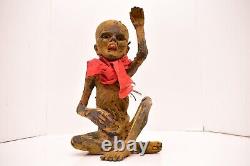 OLD RARE Kuman Thong Thai Buddha thai amulet statue Baby Pigtail Figure Sitting