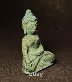 OLD THAI BUDDHA AMULET ANCIENT BUDDHA CHIANG SAEN (Singh Nueng) BRONZE