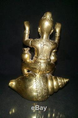OLD guman thong Bronze GOLDEN CHILD Good Luck Buddha Thai Antique Amulet