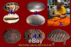 Old Bia Gae Lp Jer Wat Klang Bang Kaew Thai Buddha Amulet Protect Evil Rare