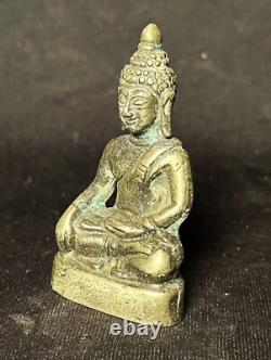Old Buddha, Phra Ching Saen (sing 1) Thai Amulet Buddha Bronze