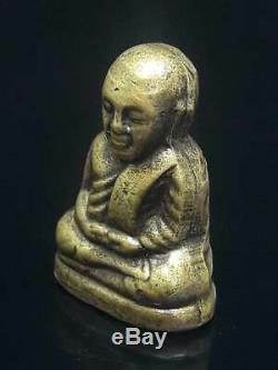 Old Phra Lp Ngern Idol Statue Wat Bangklan Thai Buddha Amulet Magic Real Rare 01
