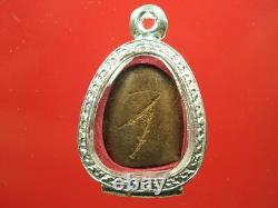 Old Phra Pidta Kru Wat ku yang kamphaeng phet 100Yrs+. Thai buddha amulet&Card#3