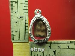 Old Phra Pidta Kru Wat ku yang kamphaeng phet 100Yrs+. Thai buddha amulet&Card#3