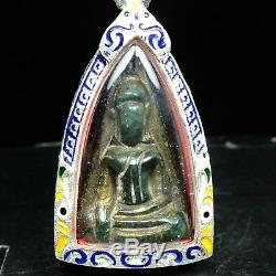 Old Pra Benjapakeej Wat Phra Kaew, Stone jade Thai Buddha set, handmade