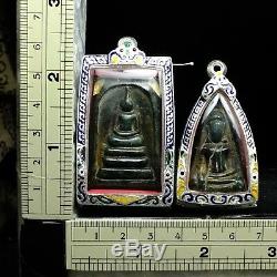 Old Pra Benjapakeej Wat Phra Kaew, Stone jade Thai Buddha set, handmade