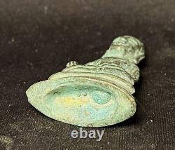 Old Thai Amulet Buddha, Phra Chiang Rung (loas Buddha) Bronze