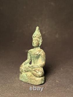 Old Thai Buddha Amulet Bronze, Phra Chiang Saen (sing 2)